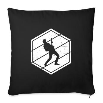 guitare acoustique guitare classique hommes - Housse de coussin décorative 45 x 45 cm - noir - Devant