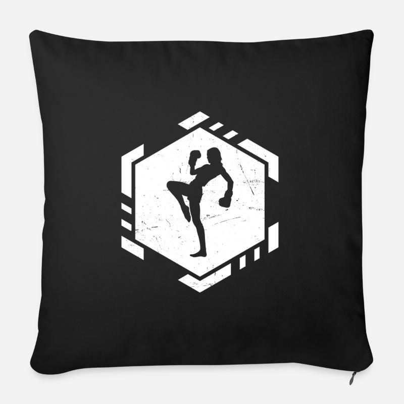Kickboxer Kickboxen Boxing Boxen Kickbox - Sofakissenbezug 45 x 45 cm - Schwarz