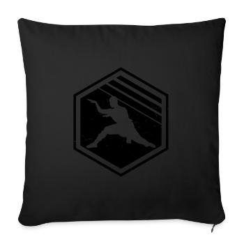 Kung Fu Kungfu Arts Martiaux Hommes Wushu - Housse de coussin décorative 45 x 45 cm - noir - Devant