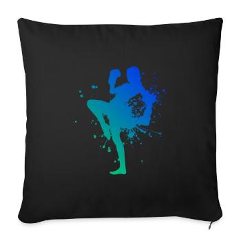 Kickboxing Women Kickboxing Boxing Men - Sofa pillowcase 17,3'' x 17,3'' (45 x 45 cm) - black - Front