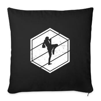 Boxeur Thaïlandais Hommes Thaibox Muay Thaï Thaï Boxe - Housse de coussin décorative 45 x 45 cm - noir - Devant