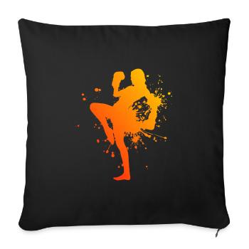 Boxe Kickboxeur Boxe Femmes Kickboxing Hommes - Housse de coussin décorative 45 x 45 cm - noir - Devant