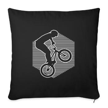 Femmes BMX vélo vélo hommes vélo bmx - Housse de coussin décorative 45 x 45 cm - noir - Devant