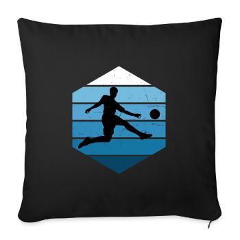 Match de football Football féminin Jeux de football masculin - Housse de coussin décorative 45 x 45 cm - noir - Devant