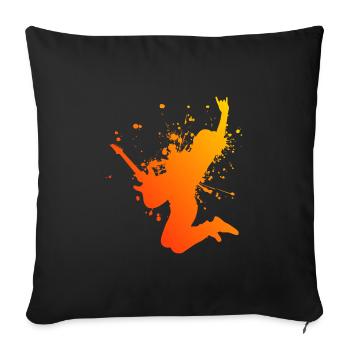 classical guitar electric guitar electric guitar guitar - Sofa pillowcase 17,3'' x 17,3'' (45 x 45 cm) - black - Front
