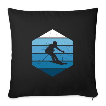 Skiers Ski Freestyle Skiers Skiing - Sofa pillowcase 17,3'' x 17,3'' (45 x 45 cm) - black - Front