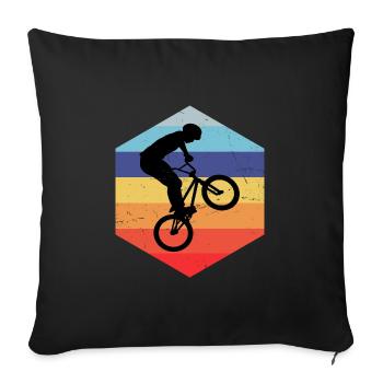 bmx bmx jungen Damen Herren Radfahren bmx fahrrad - Sofakissenbezug 45 x 45 cm - Schwarz - Vorne