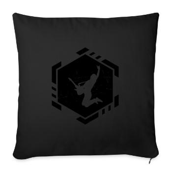 Guitariste Homme Acoustique gi - Housse de coussin décorative 45 x 45 cm - noir - Devant