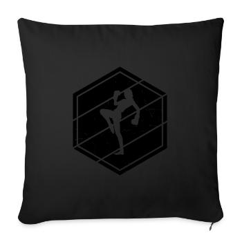 Boxe Hommes Kickboxing Kickboxing Kickboxing - Housse de coussin décorative 45 x 45 cm - noir - Devant