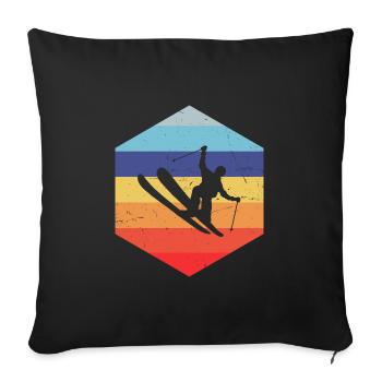 Ski acrobatique hommes Saut à ski - Housse de coussin décorative 45 x 45 cm - noir - Devant