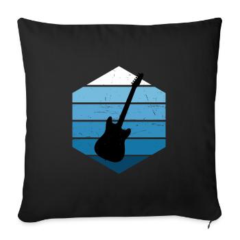 Guitariste Guitariste Femmes Guitare Electrique - Housse de coussin décorative 45 x 45 cm - noir - Devant