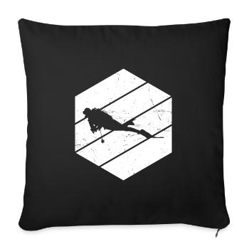 Diving Tauchen Scuba Taucher Scuba Diver - Sofa pillowcase 17,3'' x 17,3'' (45 x 45 cm) - black - Front