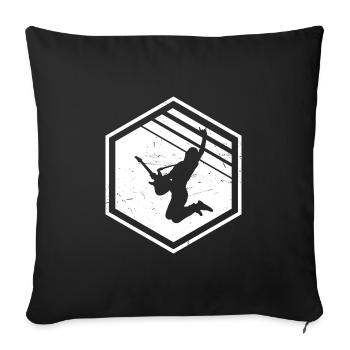 Guitare électrique pour femmes Guitare électrique Homme - Housse de coussin décorative 45 x 45 cm - noir - Devant
