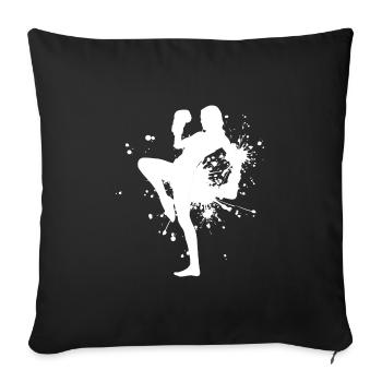 Kickboxeur féminin Kickboxing Boxe masculine Boxe - Housse de coussin décorative 45 x 45 cm - noir - Devant