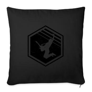 guitare classique guitariste - Housse de coussin décorative 45 x 45 cm - noir - Devant