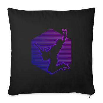 Guitare électrique Guitariste Homme Guitariste - Housse de coussin décorative 45 x 45 cm - noir - Devant