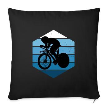 Rennradfahrer Roadbike Rennradfahren Herren - Sofakissenbezug 45 x 45 cm - Schwarz - Vorne