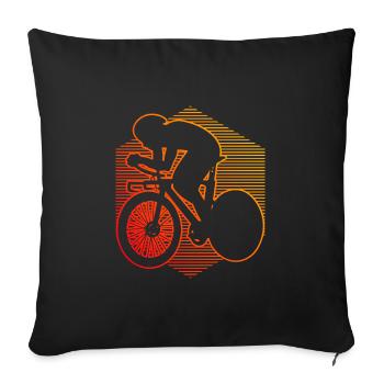 Rennradfahrer Rennradfahren Herren Rennrad - Sofakissenbezug 45 x 45 cm - Schwarz - Vorne