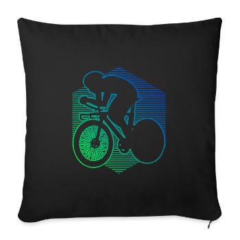 Vélo de route Cycliste de route Vélo de route Hommes - Housse de coussin décorative 45 x 45 cm - noir - Devant