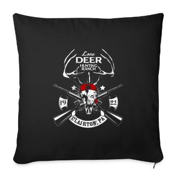 Chasse au cerf - Housse de coussin décorative 45 x 45 cm - noir - Devant