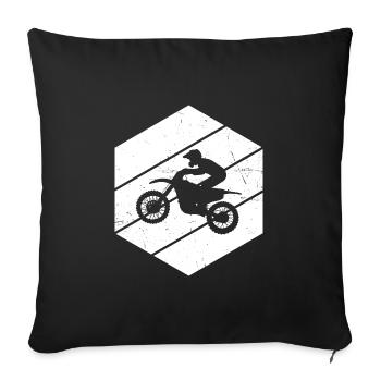 Motocross Femmes Hommes Freestyle Motocross - Housse de coussin décorative 45 x 45 cm - noir - Devant