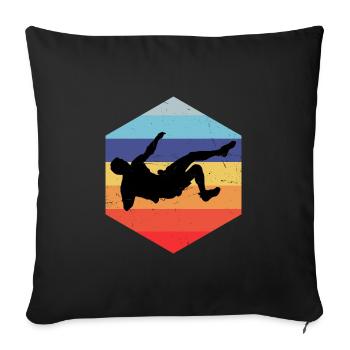 Bouldering Climbing Women Boulder Climbing - Sofa pillowcase 17,3'' x 17,3'' (45 x 45 cm) - black - Front