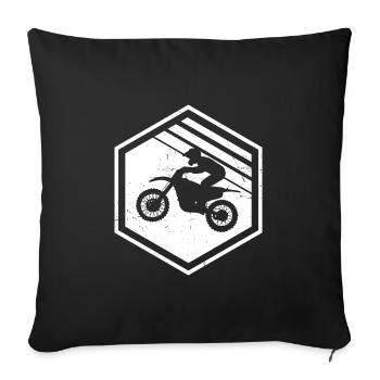 Motocross Freestyle Motocross Dirt Biker - Sofa pillowcase 17,3'' x 17,3'' (45 x 45 cm) - black - Front