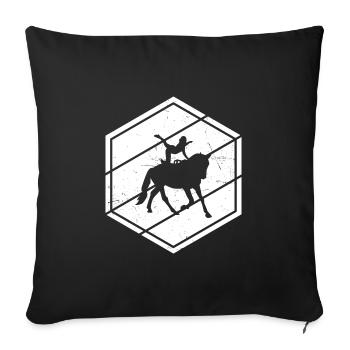Gymnastique équestre Contrôle du corps des femmes - Housse de coussin décorative 45 x 45 cm - noir - Devant