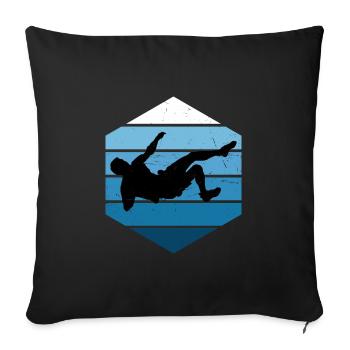 Bouldering Climbing Women Climber Climbing - Sofa pillowcase 17,3'' x 17,3'' (45 x 45 cm) - black - Front