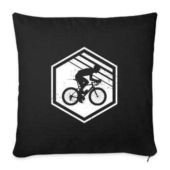 Road Cyclist Road Bike Road Bike Women's Road Bike - Sofa pillowcase 17,3'' x 17,3'' (45 x 45 cm) - black - Front