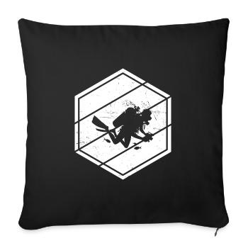 Plongée sous-marine Plongeur libre Plongeur sous-marin - Housse de coussin décorative 45 x 45 cm - noir - Devant