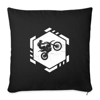 Dirt Biker Motocross Men's Freestyle Motocross - Sofa pillowcase 17,3'' x 17,3'' (45 x 45 cm) - black - Front