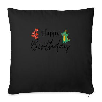 Bon anniversaire - Housse de coussin décorative 45 x 45 cm - noir - Devant