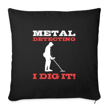 Détecteur de métaux - Housse de coussin décorative 45 x 45 cm - noir - Devant