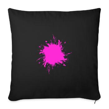 Tache de peinture éclaboussé de saleté rose sale - Housse de coussin décorative 45 x 45 cm - noir - Devant