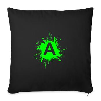 Team A letter A initial letter - Sofa pillowcase 17,3'' x 17,3'' (45 x 45 cm) - black - Front