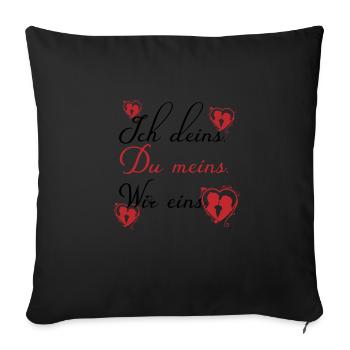 Valentinstag Jahrestag Romantik Sprüche Verliebte - Sofakissenbezug 45 x 45 cm - Schwarz - Vorne