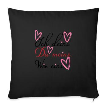 Valentinstag Jahrestag Romantik Sprüche Verliebte - Sofakissenbezug 45 x 45 cm - Schwarz - Vorne