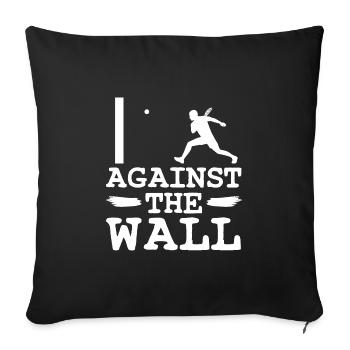 Squash against the wall saying - Sofa pillowcase 17,3'' x 17,3'' (45 x 45 cm) - black - Front