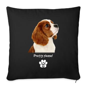 Pretty please - Sofa pillowcase 17,3'' x 17,3'' (45 x 45 cm) - black - Front