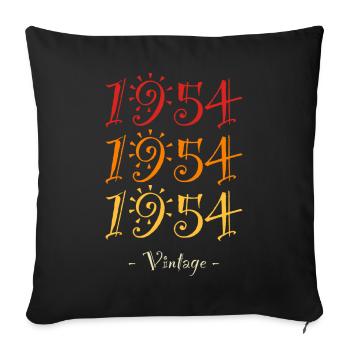 1954 vintage - Sofa pillowcase 17,3'' x 17,3'' (45 x 45 cm) - black - Front