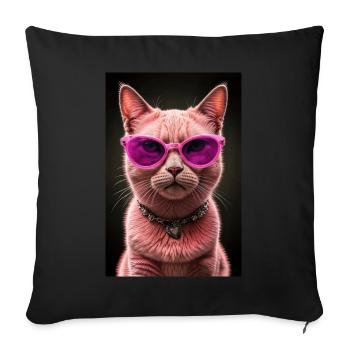 Diva du monde félin - Housse de coussin décorative 45 x 45 cm - noir - Devant
