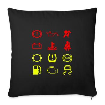 Car indicator lights abstract motif - Sofa pillowcase 17,3'' x 17,3'' (45 x 45 cm) - black - Front