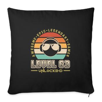 Level 63 - Sofa pillowcase 17,3'' x 17,3'' (45 x 45 cm) - black - Front