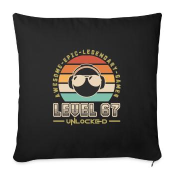 Level 67 - Sofa pillowcase 17,3'' x 17,3'' (45 x 45 cm) - black - Front