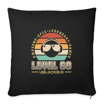 Level 68 - Sofa pillowcase 17,3'' x 17,3'' (45 x 45 cm) - black - Front