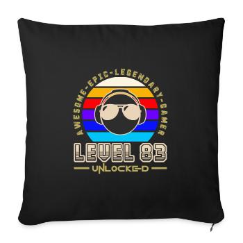 Level 83 - Sofa pillowcase 17,3'' x 17,3'' (45 x 45 cm) - black - Front