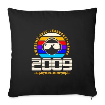 2009 - Sofa pillowcase 17,3'' x 17,3'' (45 x 45 cm) - black - Front