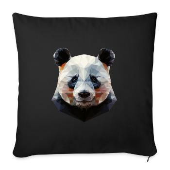 Panda I Low Poly Art Logo Design - Sofa pillowcase 17,3'' x 17,3'' (45 x 45 cm) - black - Front