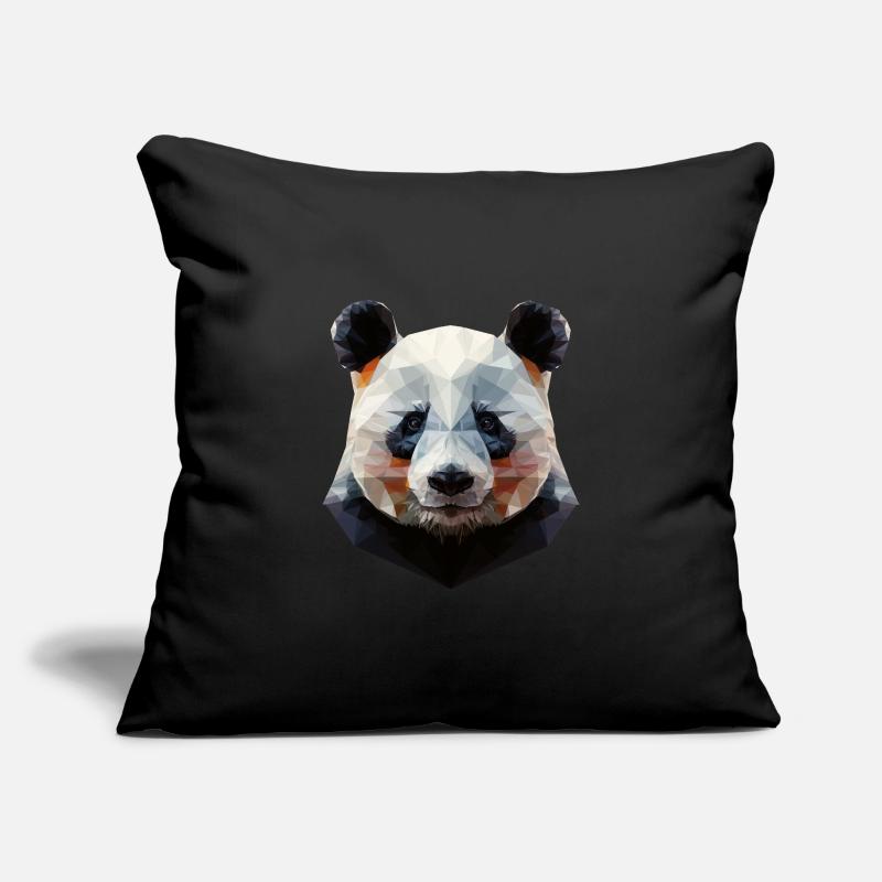 Conception du logo Panda I Low Poly Art Housse de coussin décorative 45 x 45 cm